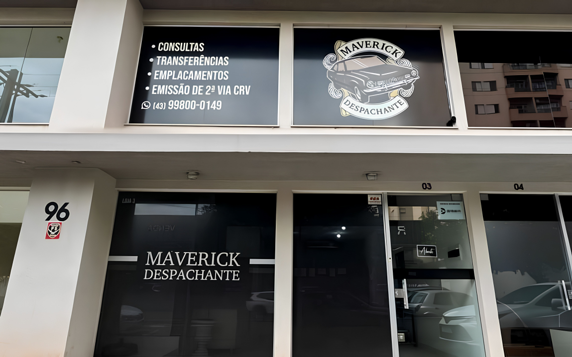 Fachada do escritório Maverick Despachante — Rua Gomes Carneiro, 96, Londrina